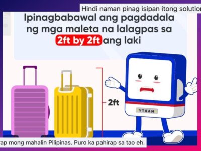 ‘Paurong ang sistema?’: MRT-3 draws flak for banning 2ft x 2ft luggage